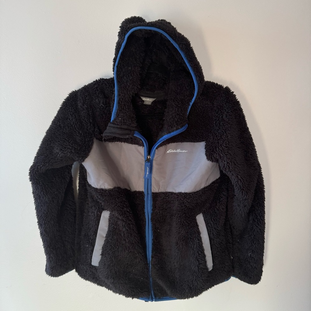 Eddie Bauer Black and Gray Fleece Jacket
